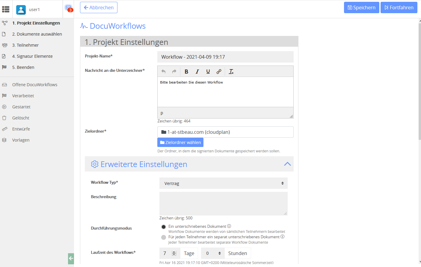 Wie erstelle ich einen DocuWorkflow? - cloudplan Help