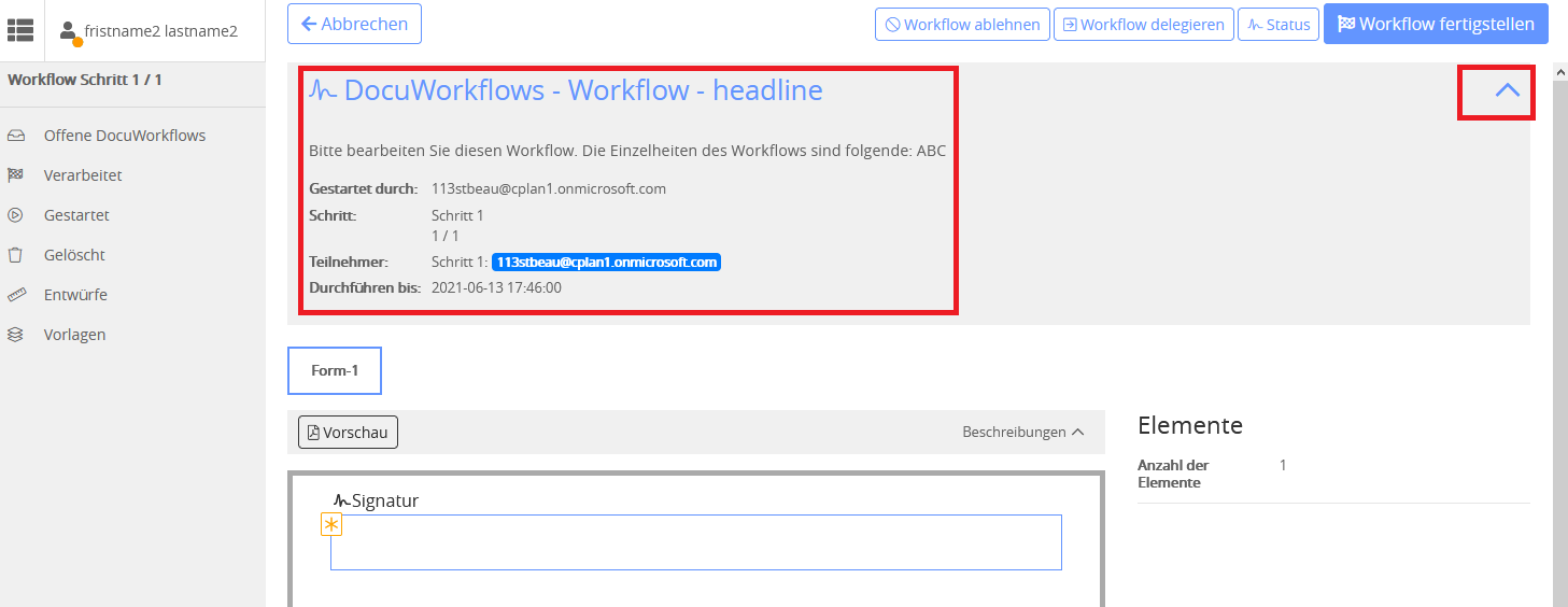 Workflow Details bei Aufruf anzeigen - cloudplan Help